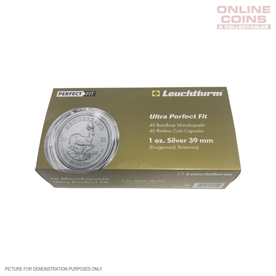 Lighthouse ULTRA PERFECT FIT Coin Capsules 39mm - Suit 1oz Silver Krügerrand, Britannia - PACK OF 40